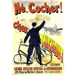 Pub vintage Michaut Réparations Cycles – Hé Cocher Paris XIXe