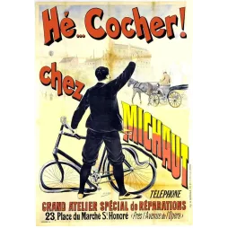 Pub vintage Michaut Réparations Cycles – Hé Cocher Paris XIXe