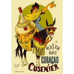 Pub vintage Curaçao Cusenier Extra Sec – Orange âne femme Paris