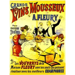 Pub vintage Vins Mousseux Fleury – Vouvray Tours fête champagne