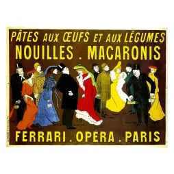 Pub vintage Pâtes Ferrari Opéra Paris – Nouilles macaronis cortège mondain