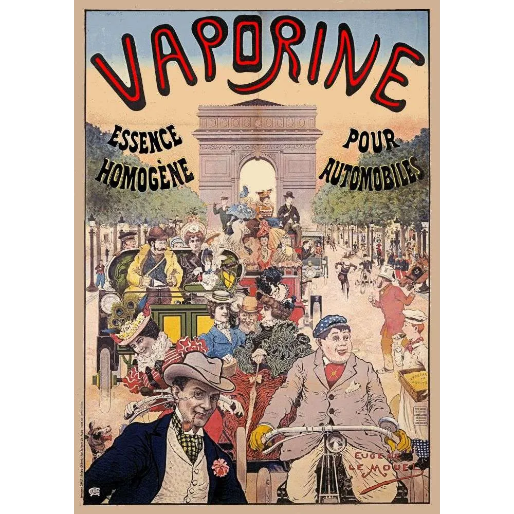 Pub vintage Vaporine Essence Automobile – Paris Arc Triomphe Champs-Élysées