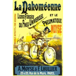 Pub vintage La Dahoméenne – Bicyclette pneu Moyse Paris XIXe