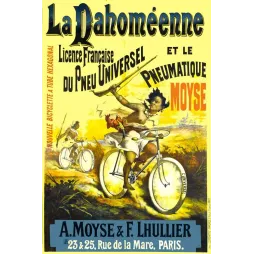 Pub vintage La Dahoméenne – Bicyclette pneu Moyse Paris XIXe