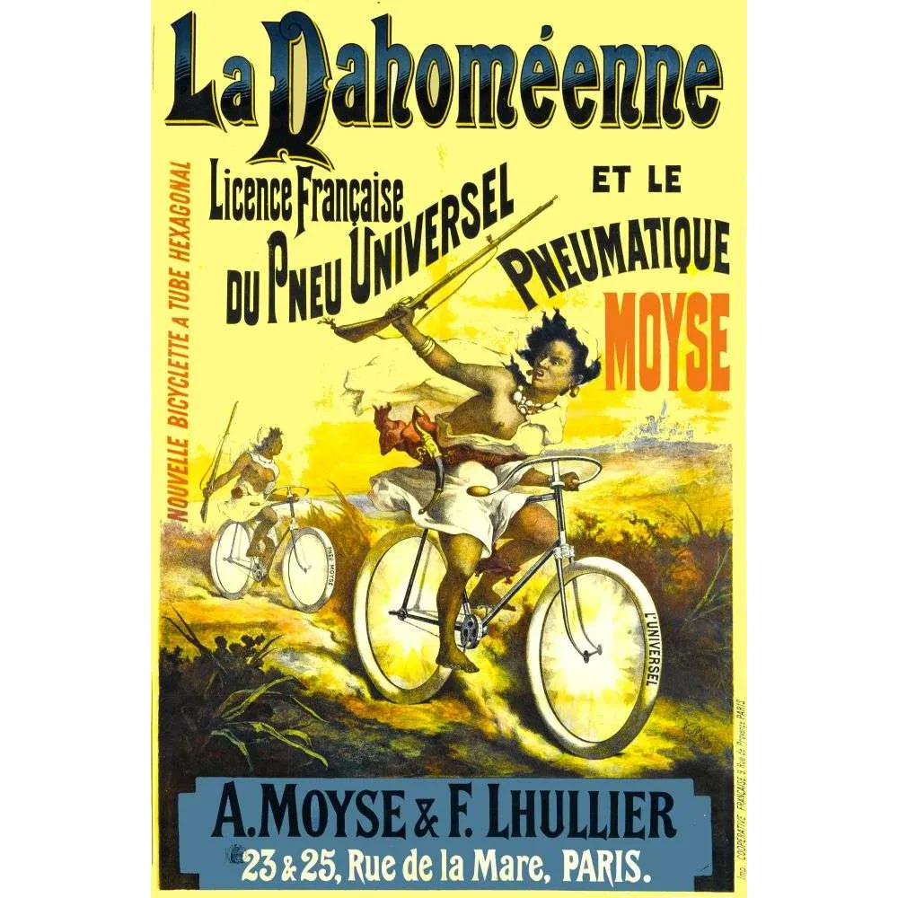 Pub vintage La Dahoméenne – Bicyclette pneu Moyse Paris XIXe Pub vintage La Dahoméenne – Bicyclette pneu Moyse Paris XIXe