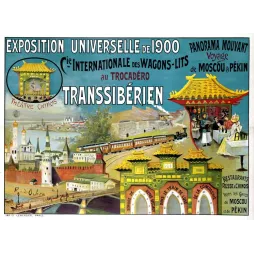 Affiche ancienne Transsibérien – Exposition Universelle Paris 1900