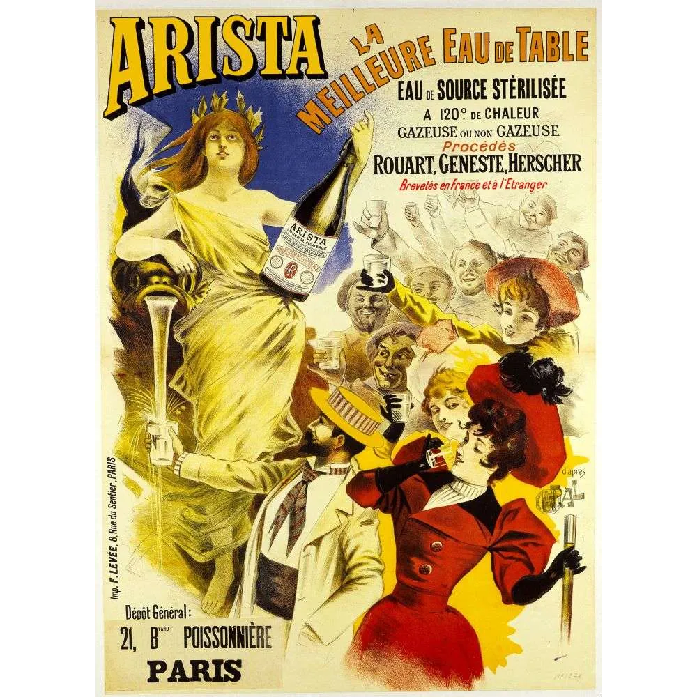 Pub vintage Eau Arista – Source stérilisée meilleure eau de table Paris
