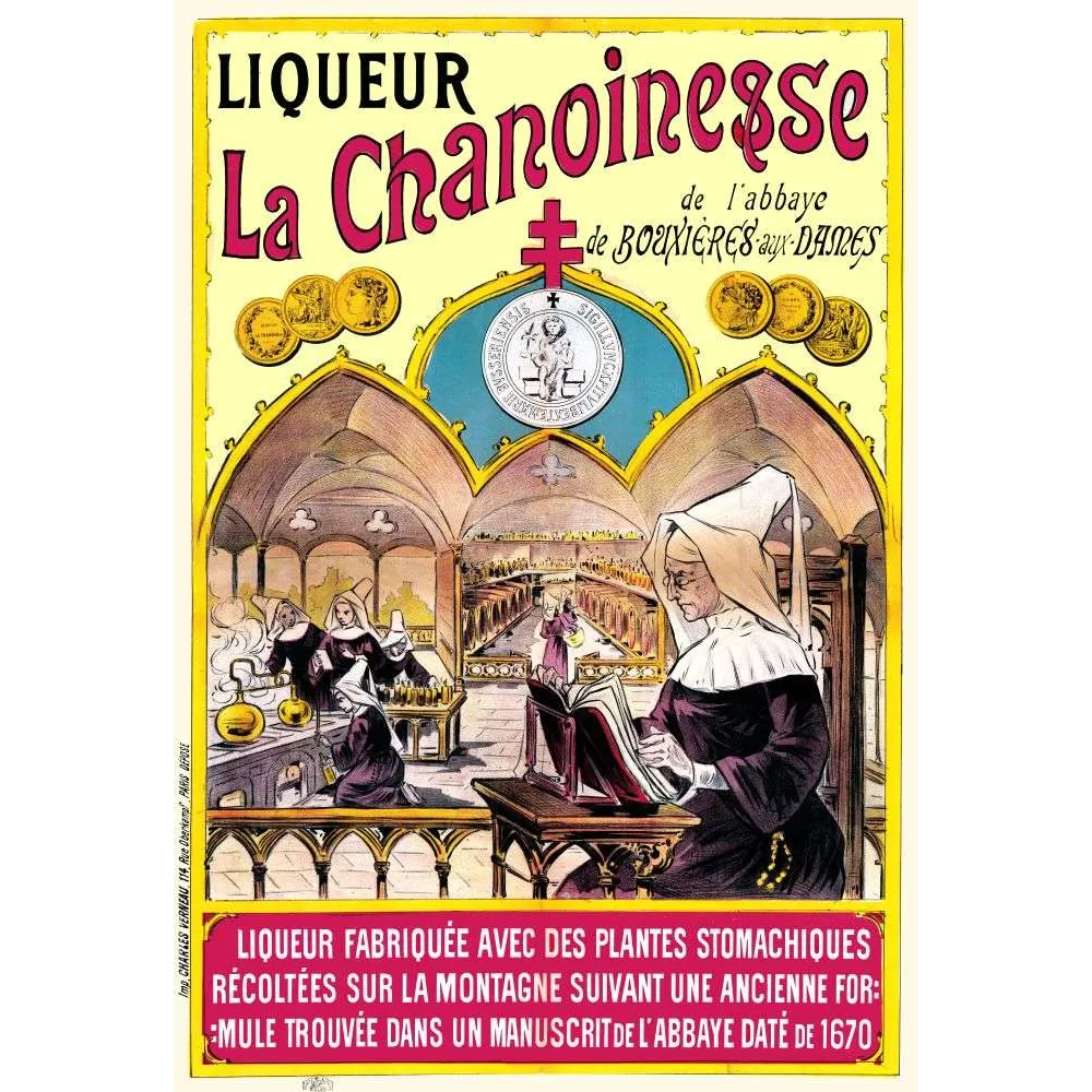 Pub vintage Liqueur La Chanoinesse – Abbaye Bouxières-aux-Dames 1670 Pub vintage Liqueur La Chanoinesse – Abbaye Bouxières-aux-Dames 1670