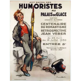 Affiche ancienne 23e Salon Humoristes 1930 – Palais de Glace Paris