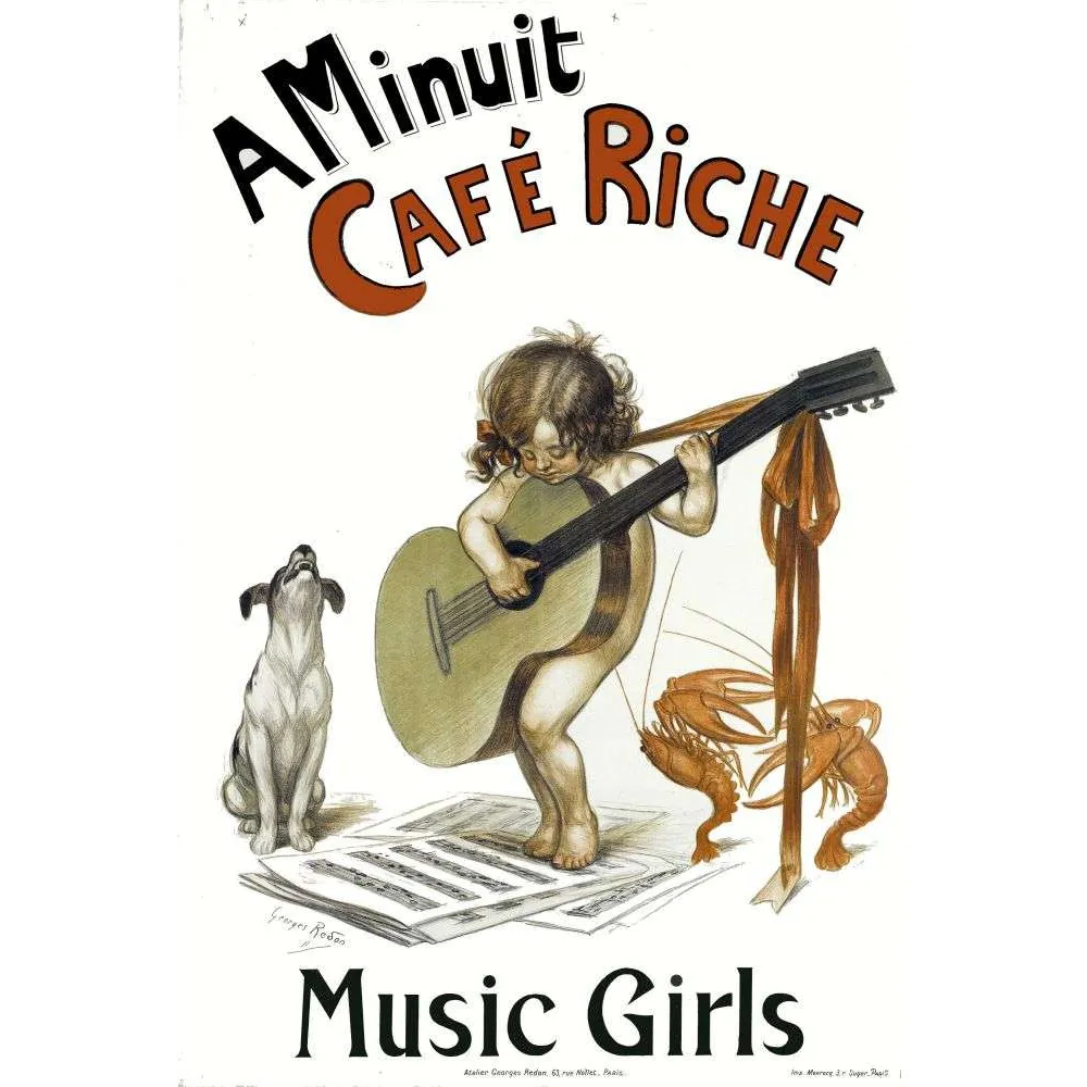 Affiche spectacle Café Riche Music Girls Paris – À Minuit Georges Redon