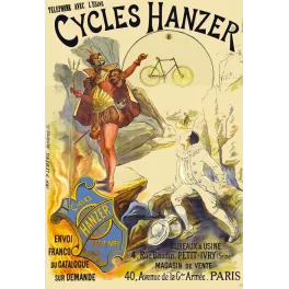Pub vintage Cycles Hanzer vélo Paris Belle Époque