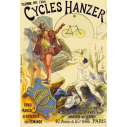 Pub vintage Cycles Hanzer vélo Paris Belle Époque