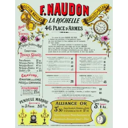 Document commercial vintage horloger Naudon La Rochelle 1892