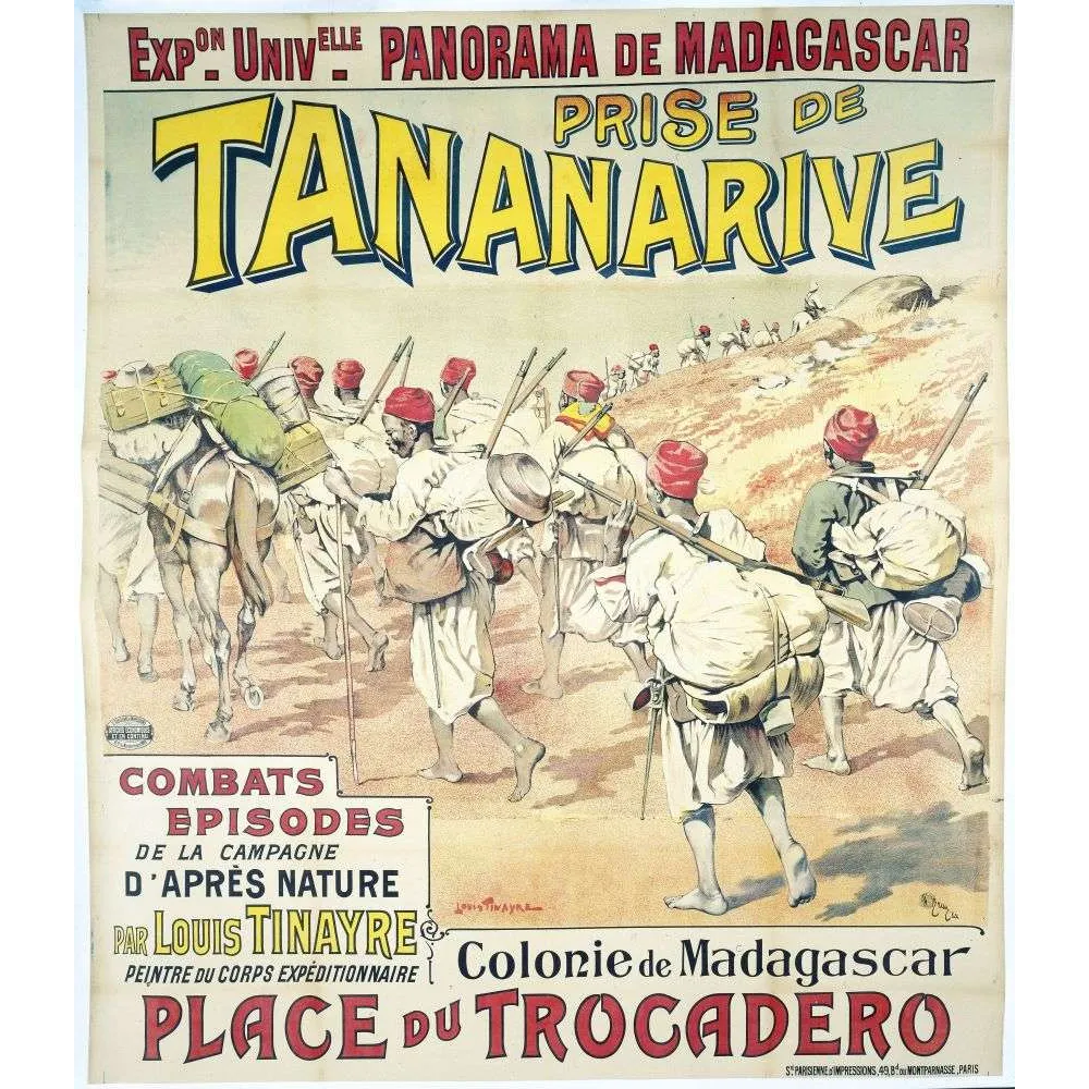 Affiche historique Panorama Madagascar Tananarive Exposition Universelle Paris Affiche historique Panorama Madagascar Tananarive Exposition Universelle Paris