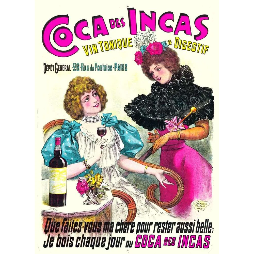 Pub vintage Coca des Incas vin tonique Paris Belle Époque