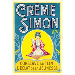 Pub vintage Crème Simon beauté teint Art Nouveau geisha
