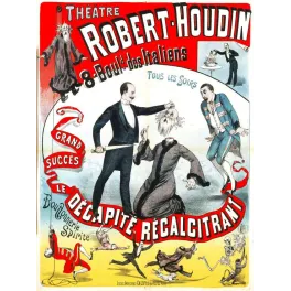 Affiche vintage Théâtre Robert-Houdin Décapité Récalcitrant Paris