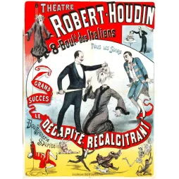 Affiche vintage Théâtre Robert-Houdin Décapité Récalcitrant Paris