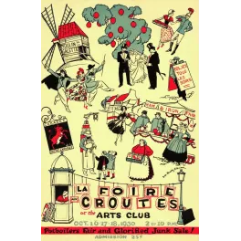 Affiche vintage Foire aux Croûtes Arts Club Paris 1930