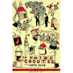 Affiche vintage Foire aux Croûtes Arts Club Paris 1930