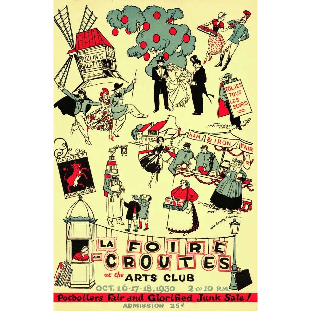 Affiche vintage Foire aux Croûtes Arts Club Paris 1930 Affiche vintage Foire aux Croûtes Arts Club Paris 1930