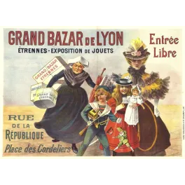 Pub vintage Grand Bazar Lyon jouets étrennes fin XIXe