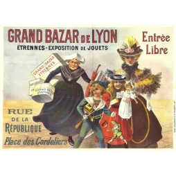 Pub vintage Grand Bazar Lyon jouets étrennes fin XIXe