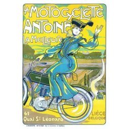 Pub vintage Motocyclette Antoine Liège Belgique 1900