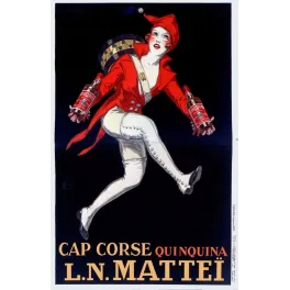 Pub vintage Cap Corse Quinquina Matteï arlequine 1921