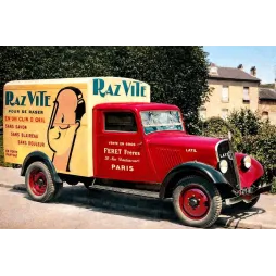 Photo vintage camion publicitaire Raz Vite Latil Paris 1930
