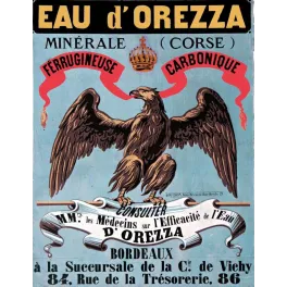 Pub vintage eau minérale Orezza Corse XIXe aigle impérial