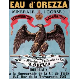 Pub vintage eau minérale Orezza Corse XIXe aigle impérial