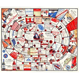 Jeu de l'oie publicitaire vintage Primagaz Nîmes années 1950