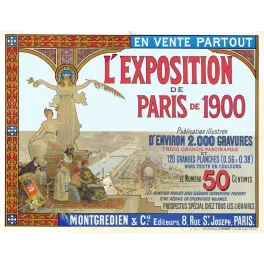 Affiche vintage Exposition Paris 1900 publication illustrée Montgredien