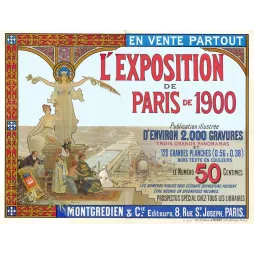 Affiche vintage Exposition Paris 1900 publication illustrée Montgredien