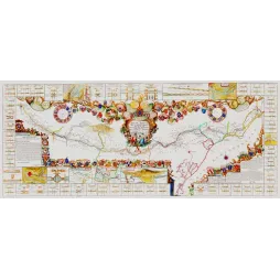 Fac-similé de carte ancienne Canal du Midi Languedoc XVIIe XVIIIe armoiries