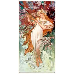 Illustration vintage Mucha Printemps Quatre Saisons 1896 Art Nouveau