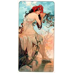 Illustration vintage Mucha Été Quatre Saisons 1896 Art Nouveau