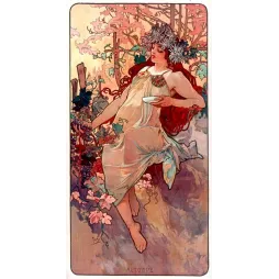 Illustration vintage Mucha Automne Quatre Saisons 1896 Art Nouveau