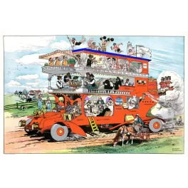 Illustration humoristique vintage automobile luxe Levering début XXe
