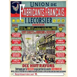 Pub vintage grand magasin Union Fabricants Français Lecorsier Paris XIXe