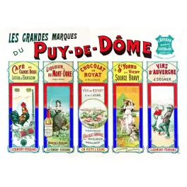 Affiche collective vintage marques Puy-de-Dôme Auvergne Exposition 1900