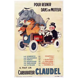 Pub vintage Carburateur Claudel animaux Mich automobile 1920