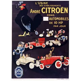 Pub vintage Citroën coq pond automobiles 10 HP Mich 1920
