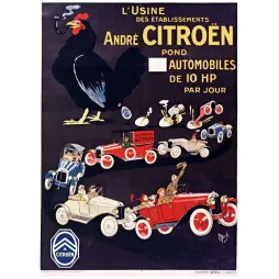 Pub vintage Citroën coq pond automobiles 10 HP Mich 1920