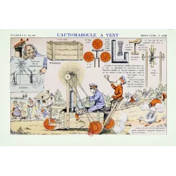 Illustration humoristique Imagerie Épinal Automaboule vent Pellerin