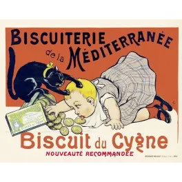 Pub vintage biscuit Cygne Biscuiterie Méditerranée Marseille bébé chat