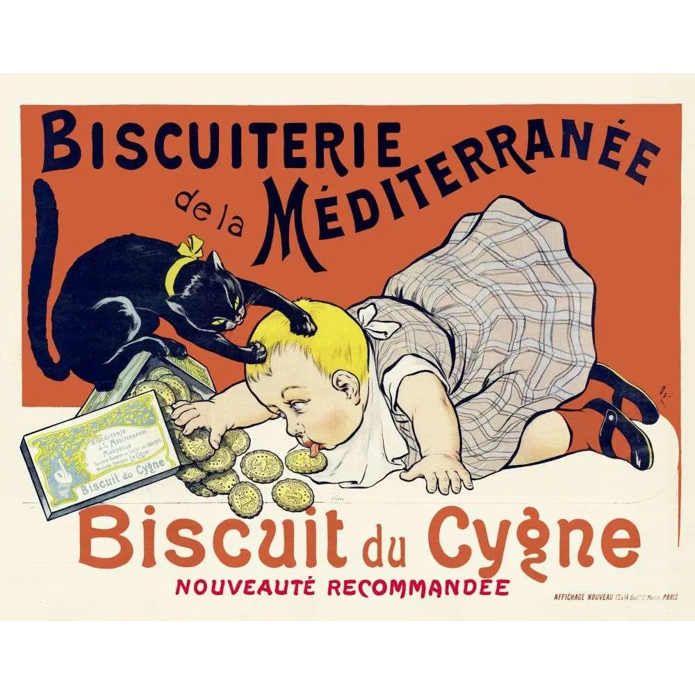 Pub vintage biscuit Cygne Biscuiterie Méditerranée Marseille bébé chat Pub vintage biscuit Cygne Biscuiterie Méditerranée Marseille bébé chat