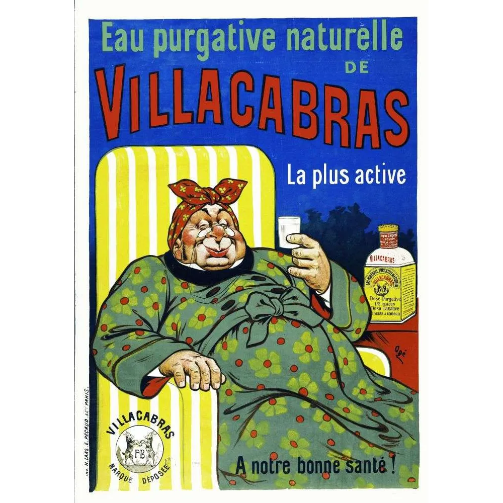 Pub vintage eau purgative Villacabras femme robe chambre Ogé Pub vintage eau purgative Villacabras femme robe chambre Ogé