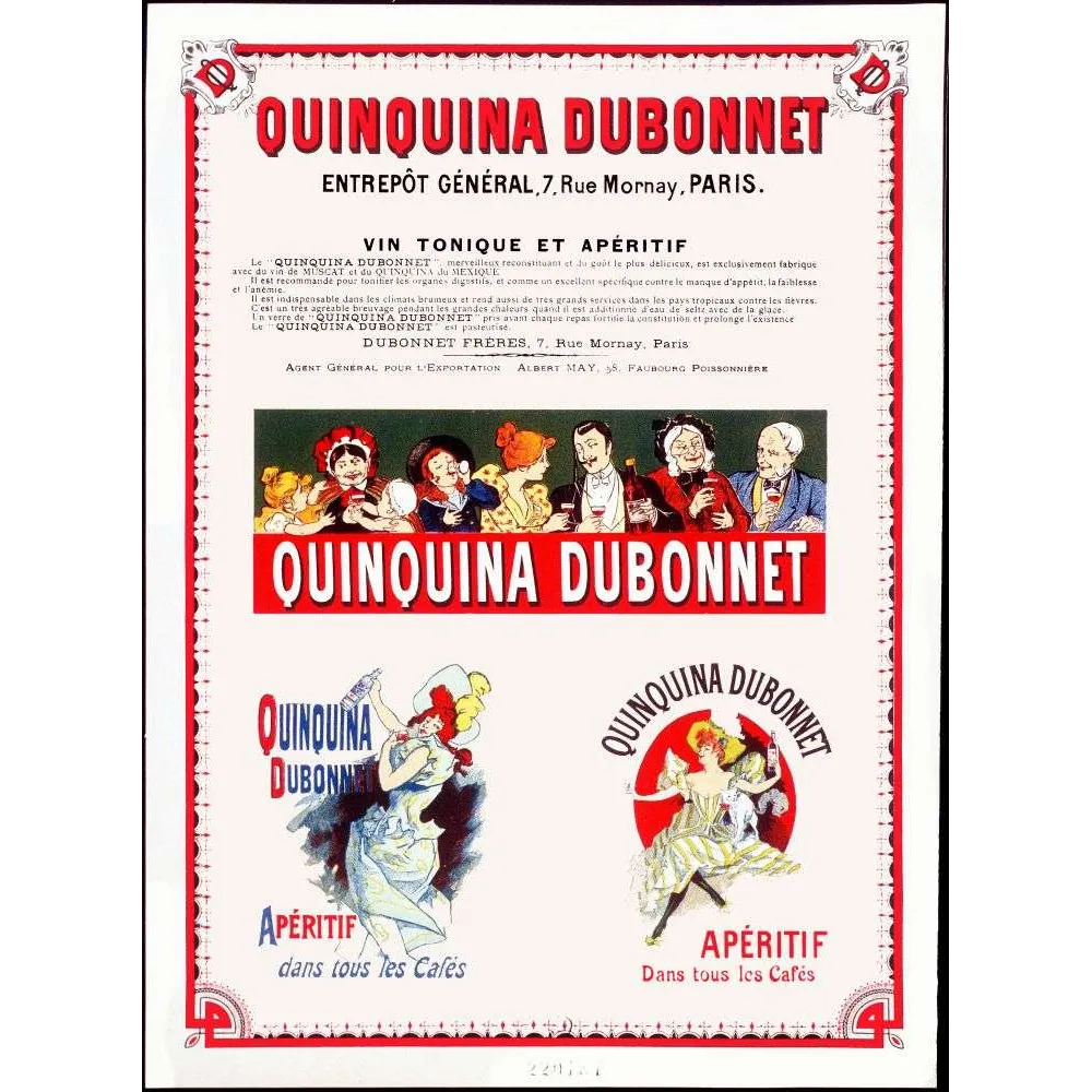Document publicitaire vintage Quinquina Dubonnet apéritif Paris XIXe Document publicitaire vintage Quinquina Dubonnet apéritif Paris XIXe